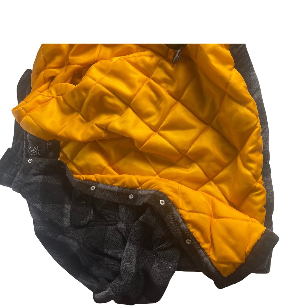 Volcom Plaid Flannel Jacket Boys 10Y Quilted‎ Lined Skate Streetwear Grunge Read - Picture 3 of 9